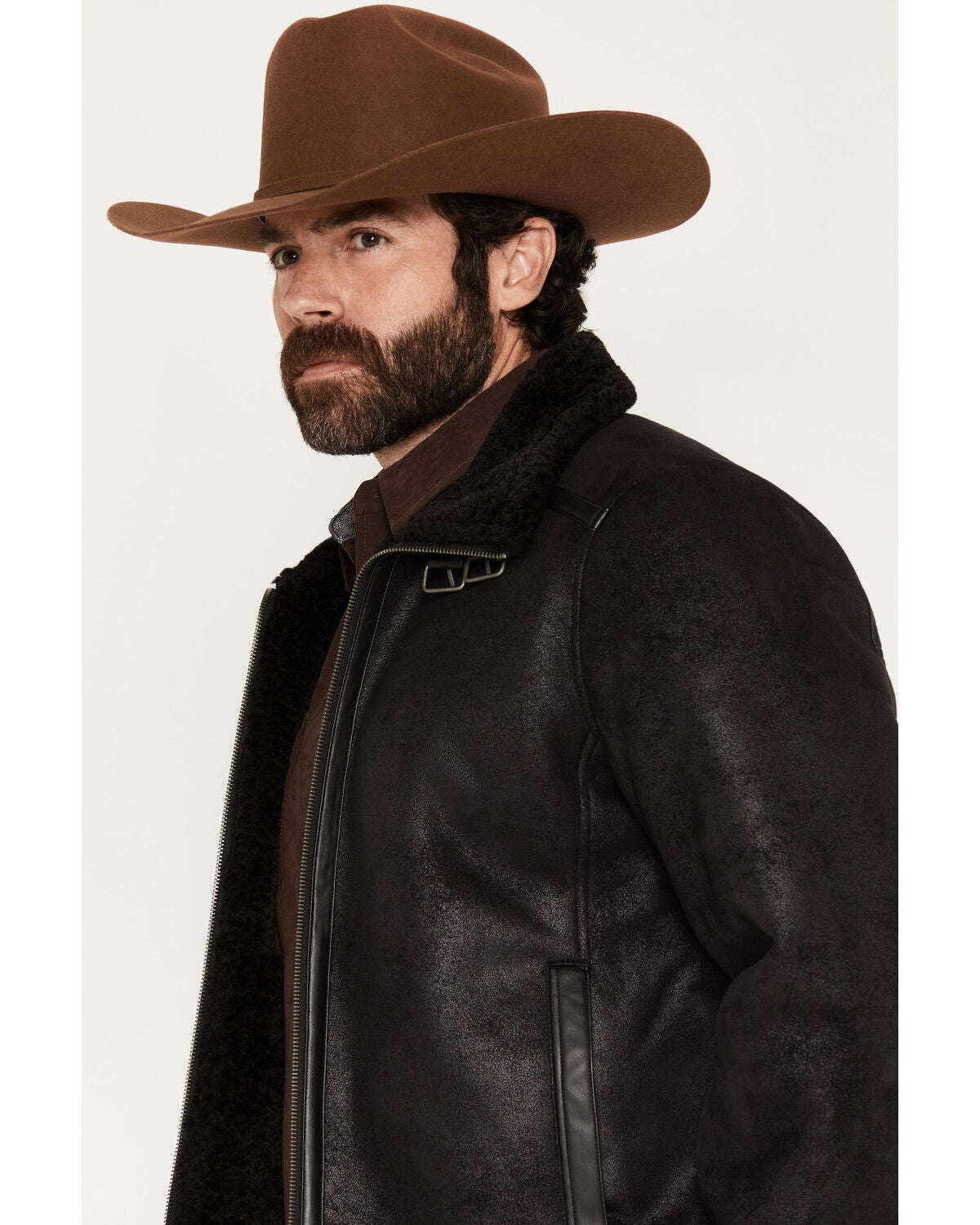 Image #2 - Moonshine Spirit&reg; Men's Faux Shearling Sherpa Lined Jacket, Black, hi-res