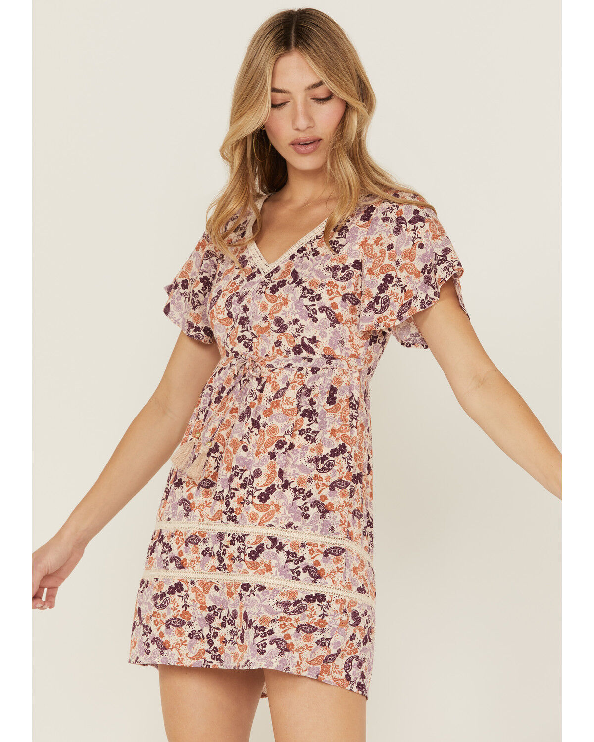 Image #2 - Idyllwind Women's Blossom Court Floral Mini Dress, Lavender, hi-res