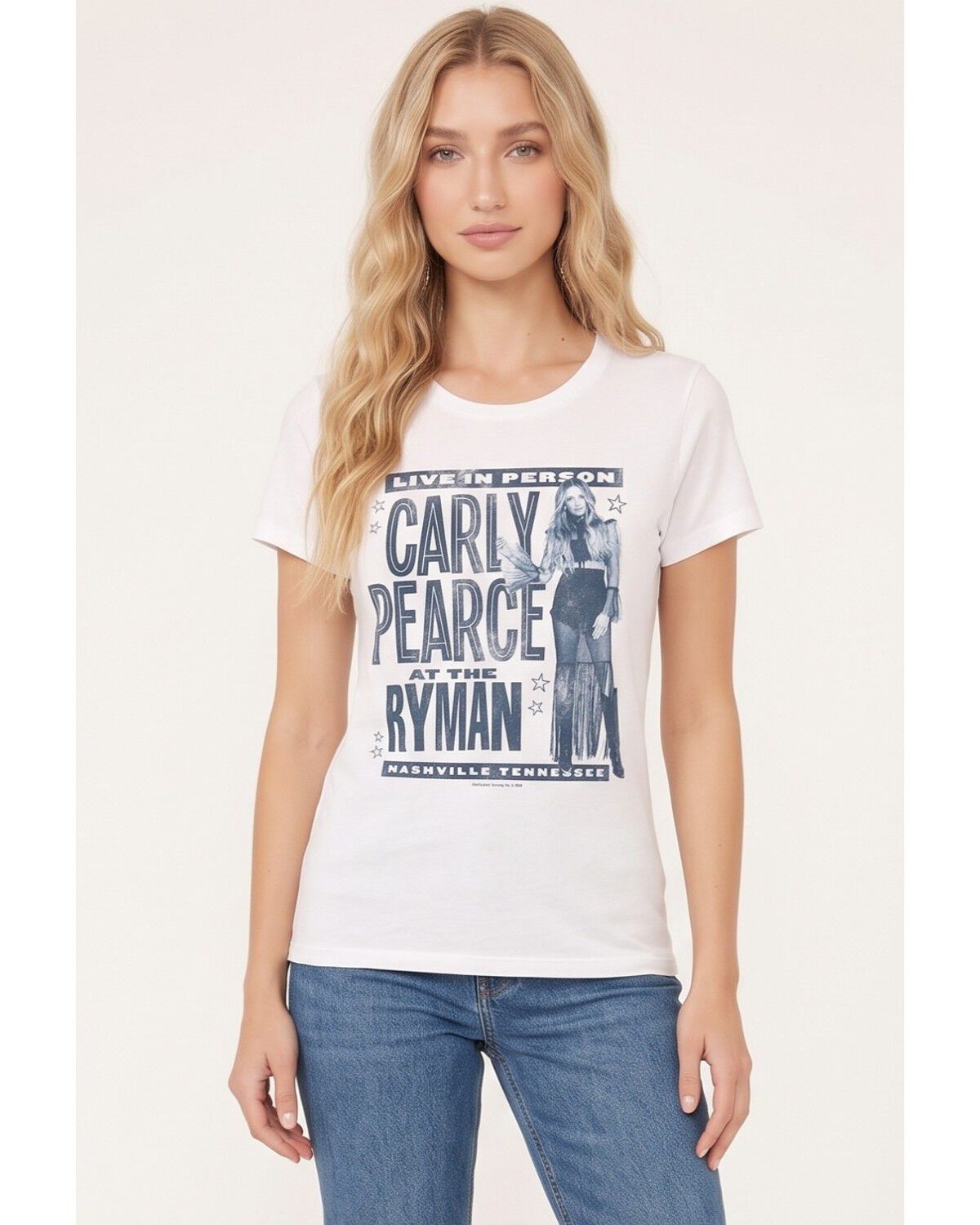 Americana Women's Carly Pearce Live at the Ryman Poster Short Sleeve Graphic Tee, White, hi-res
