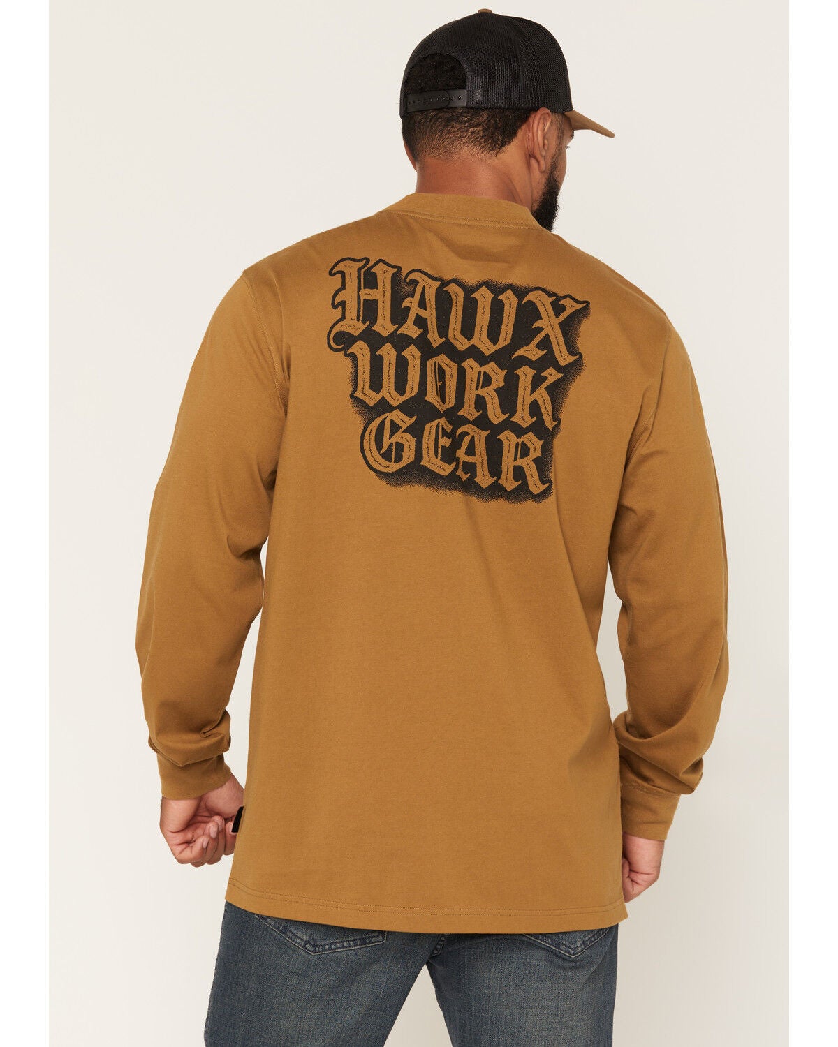 Image #1 - Hawx Men's Work Gear Long Sleeve Graphic Work T-Shirt, Tan, hi-res
