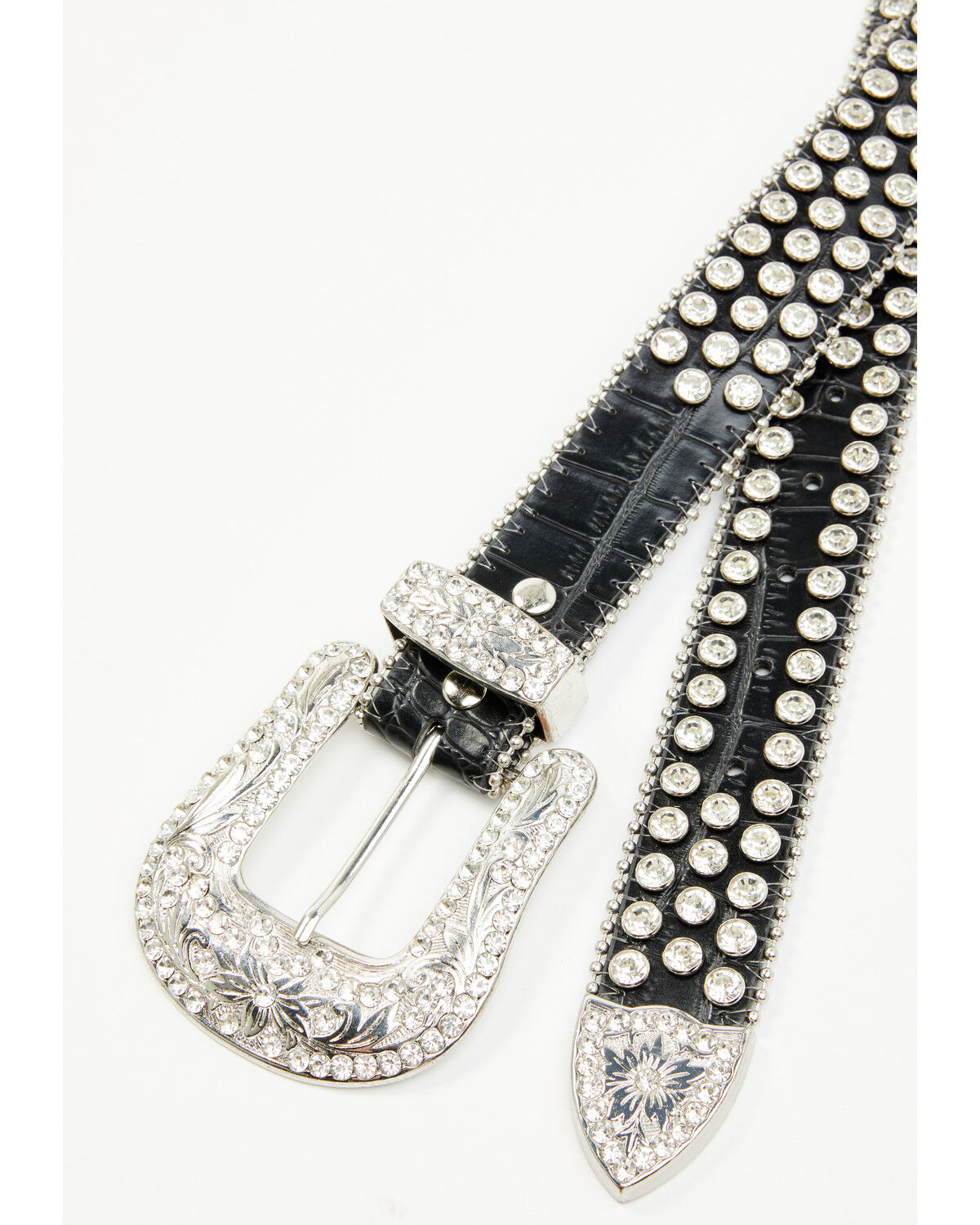 Image #3 - Shyanne Women's Rhinestone Studded Leather Belt, Black, hi-res