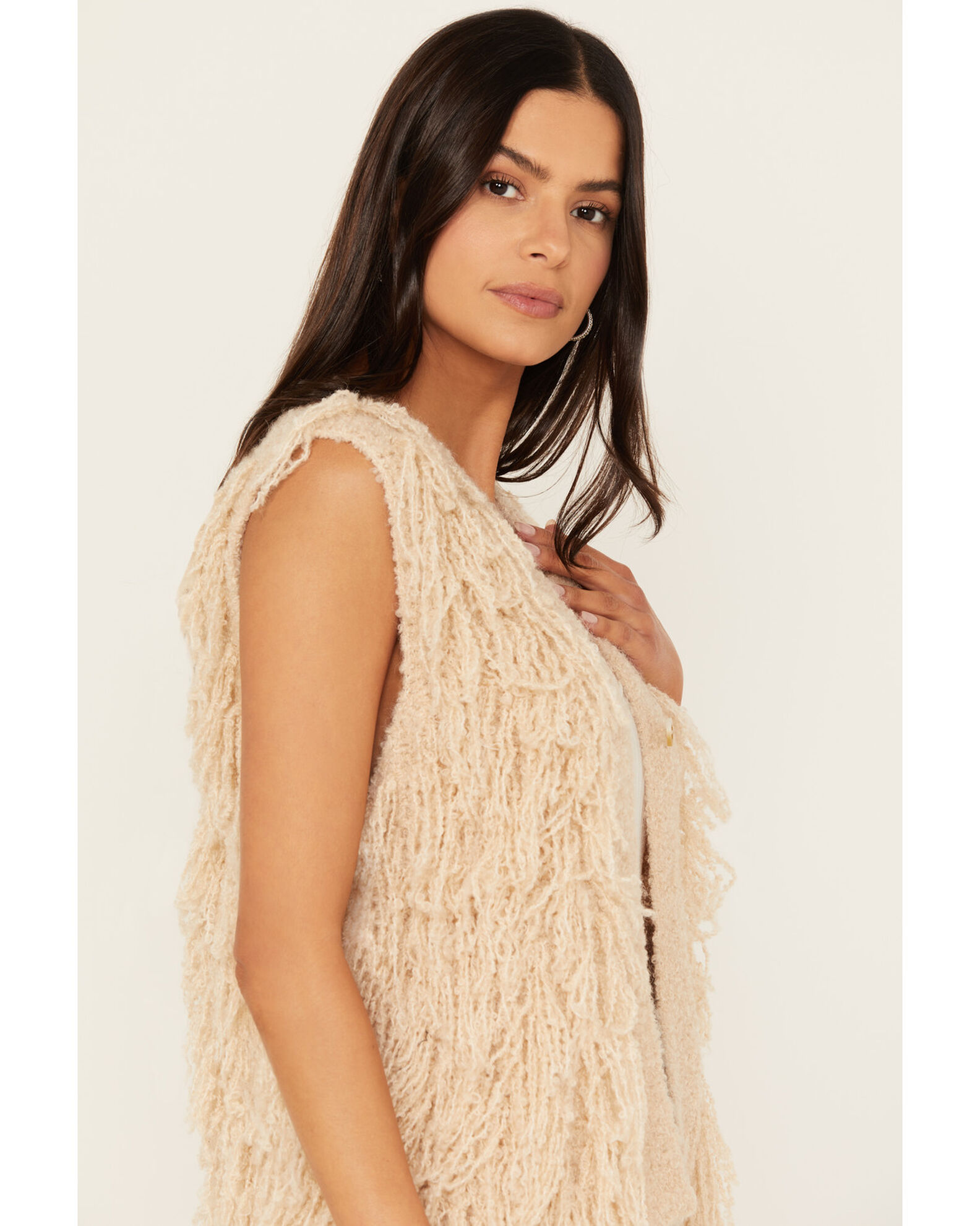 信頼も高い Product Name: Vest Sweater Fringe Knit Women's Mystree トップス