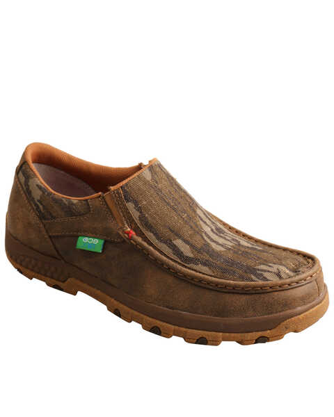 Twisted X Men's Mossy Oak Original Bottomland Chukka Driving Moc Shoes - Moc Toe, Camouflage, hi-res