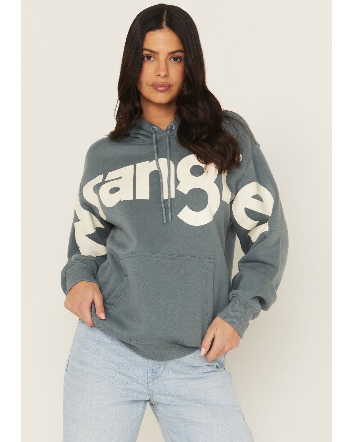 Image #1 - Wrangler Retro Women's Logo Hoodie, Blue, hi-res