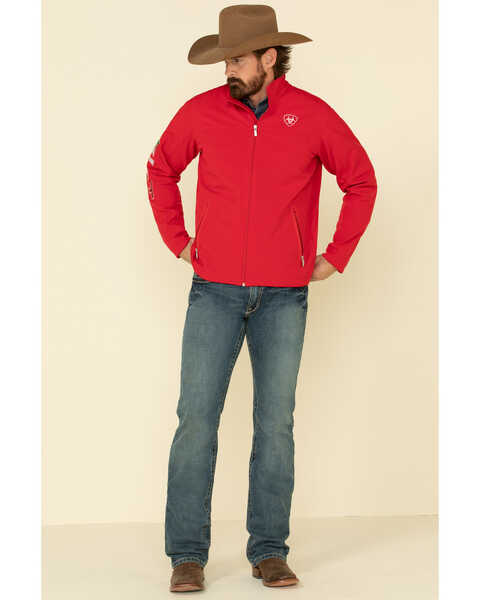 Image #3 - Ariat Men's Red Mexico New Team Softshell Jacket , Red, hi-res