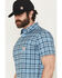 Image #2 - Carhartt Men's Force Sun Defender™ Relaxed Fit Lightweight Plaid Print Short Sleeve Button-Down Work Shirt, Blue, hi-res