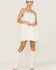 Image #1 - Flying Tomato Women's Crochet Tiered Swiss Dot Dress, White, hi-res