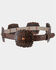 Image #3 - Angel Ranch Women's Brown Scalloped Concho Leather Belt, Brown, hi-res