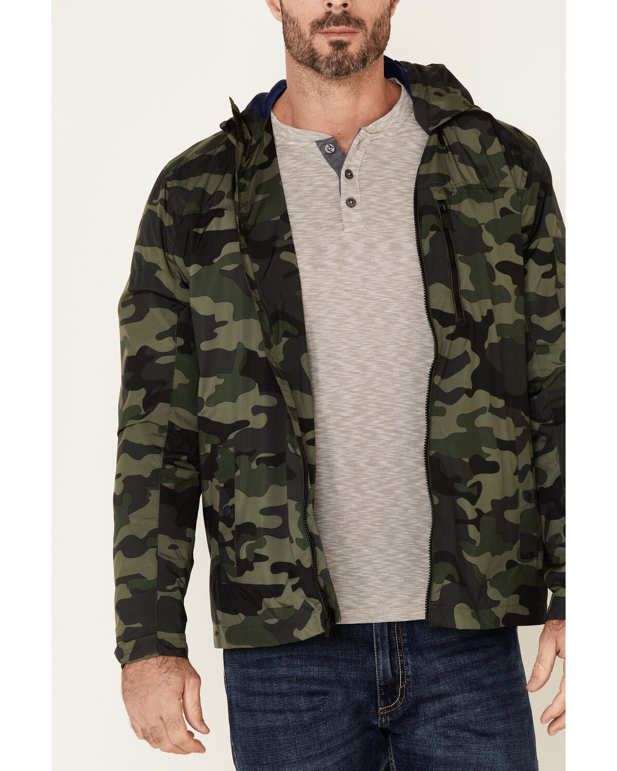 Image #3 - Flag & Anthem Men's Byron Camo Print Hooded Windbreaker Jacket, Green, hi-res