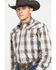 Roper Men's Brown Large Plaid Long Sleeve Western Shirt , Brown, hi-res