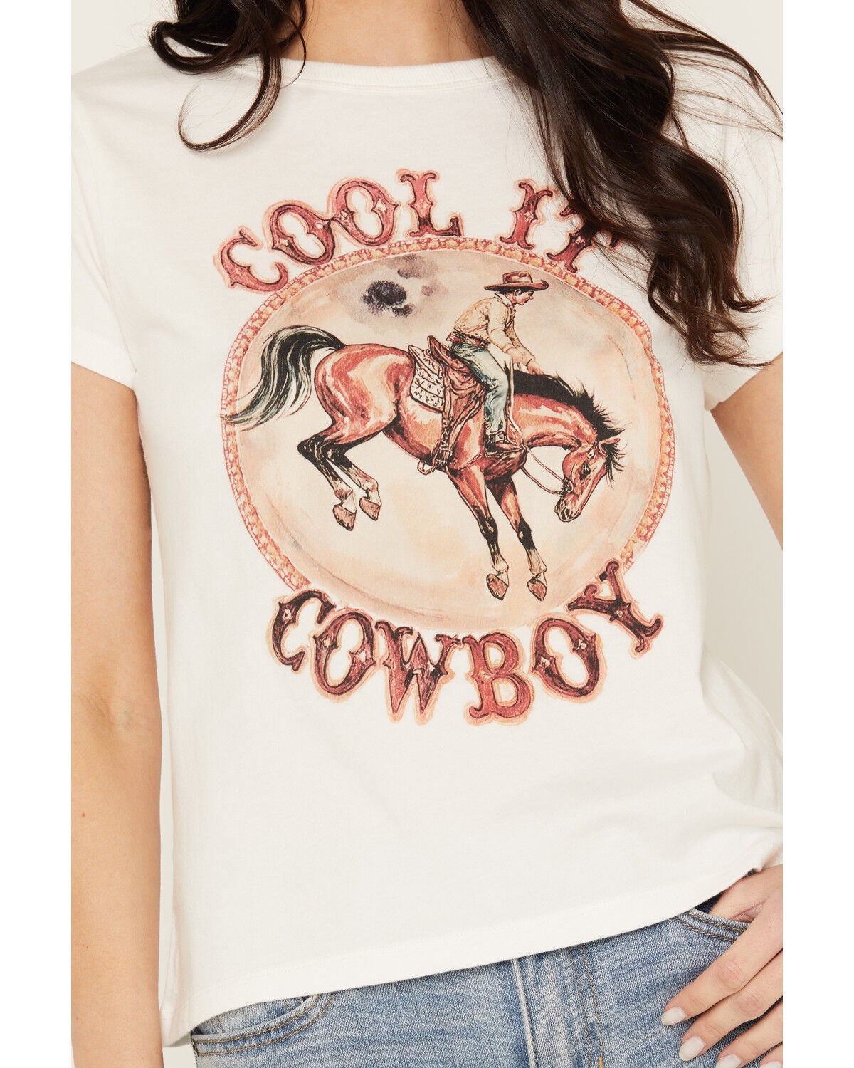 Image #3 - Idyllwind Women's Cool It Cowboy Short Sleeve Graphic Tee, Cream, hi-res