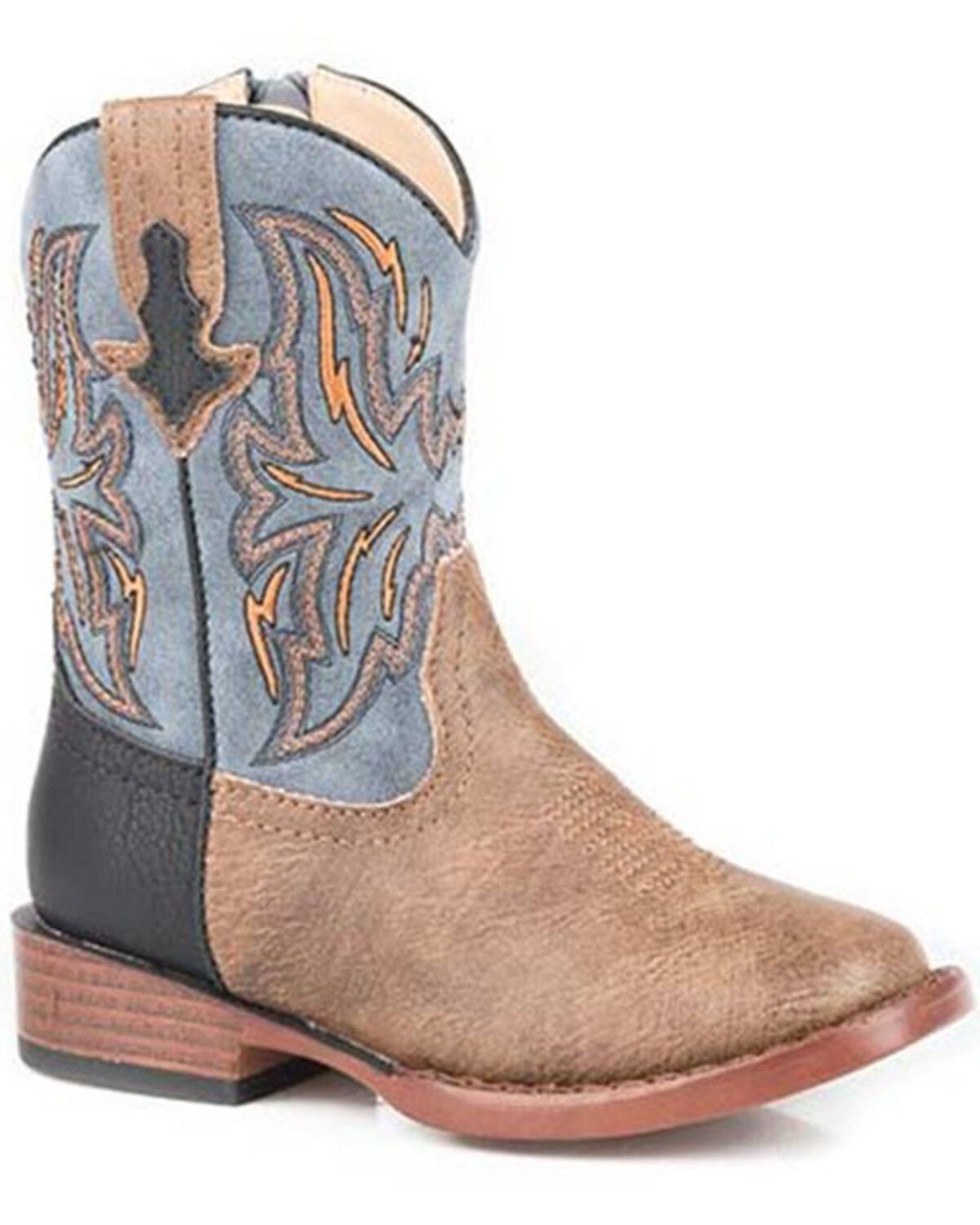 Roper Toddler Boys' Dalton Western Boots - Square Toe, Tan, hi-res