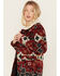 Image #2 - Powder River Outfitters Women's Southwestern Print Jacquard Wool Berber Coat, Red, hi-res