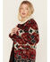 Image #2 - Powder River Outfitters Women's Southwestern Print Jacquard Wool Berber Coat , Red, hi-res