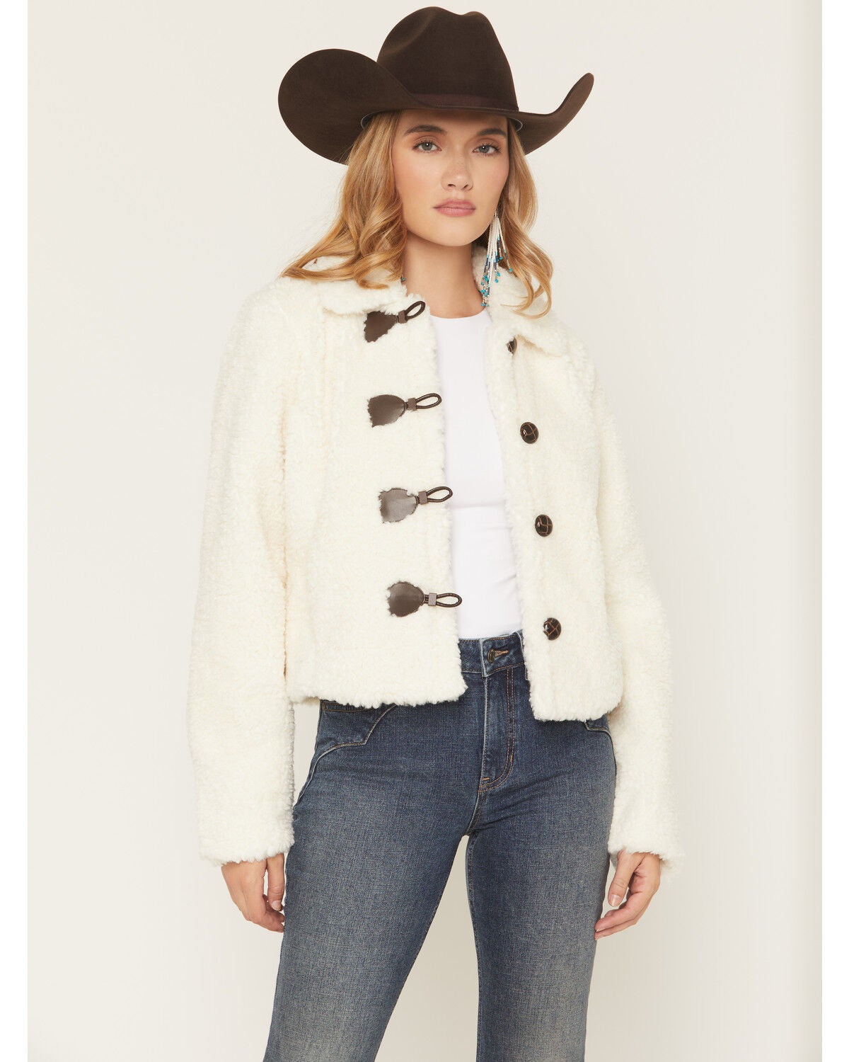 Image #1 - Shyanne Women's Toggle Front Sherpa Jacket, Cream, hi-res