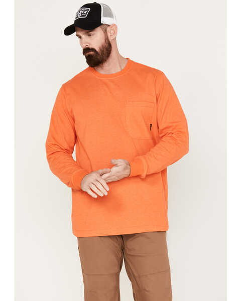 Hawx Men's Forge Long Sleeve Pocket T-Shirt, Orange, hi-res