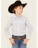 Image #1 - Wrangler Boys' 20x Geo Print Long Sleeve Snap Western Shirt, White, hi-res