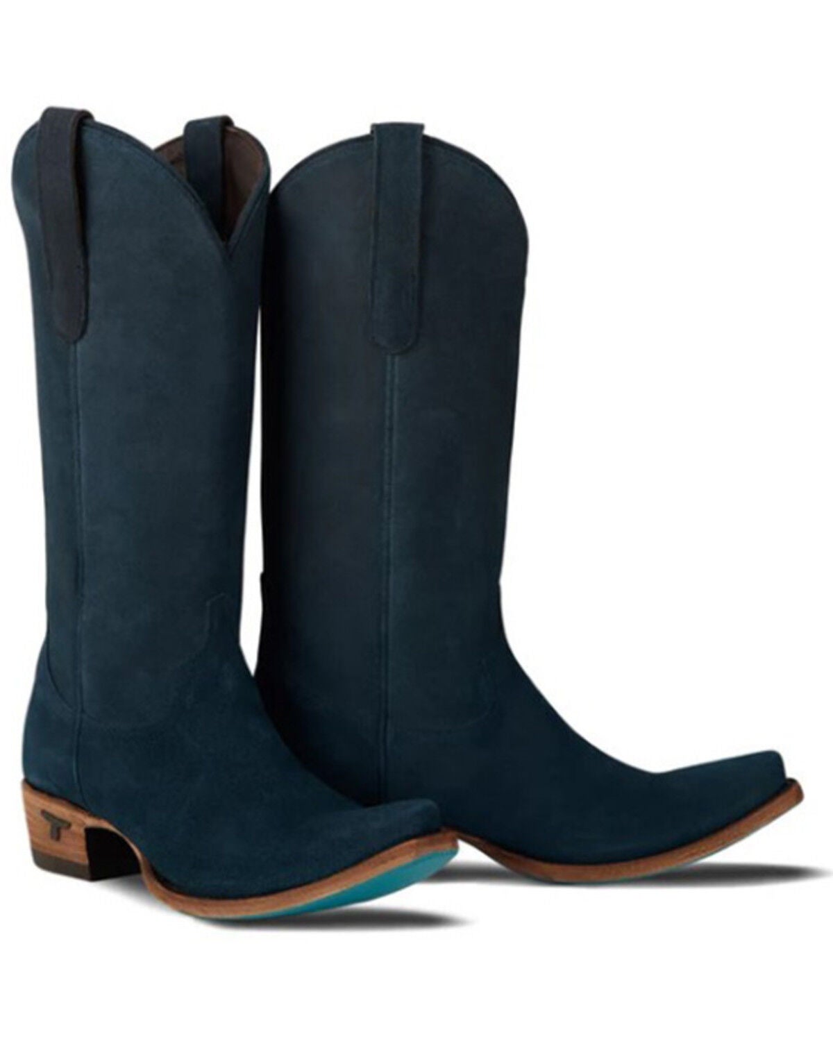 Lane Women's Emma Jane Suede Tall Western Boots - Snip Toe, Navy, hi-res
