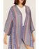 Image #3 - Cotton & Rye Women's Floral Border Print Kimono, Blue, hi-res