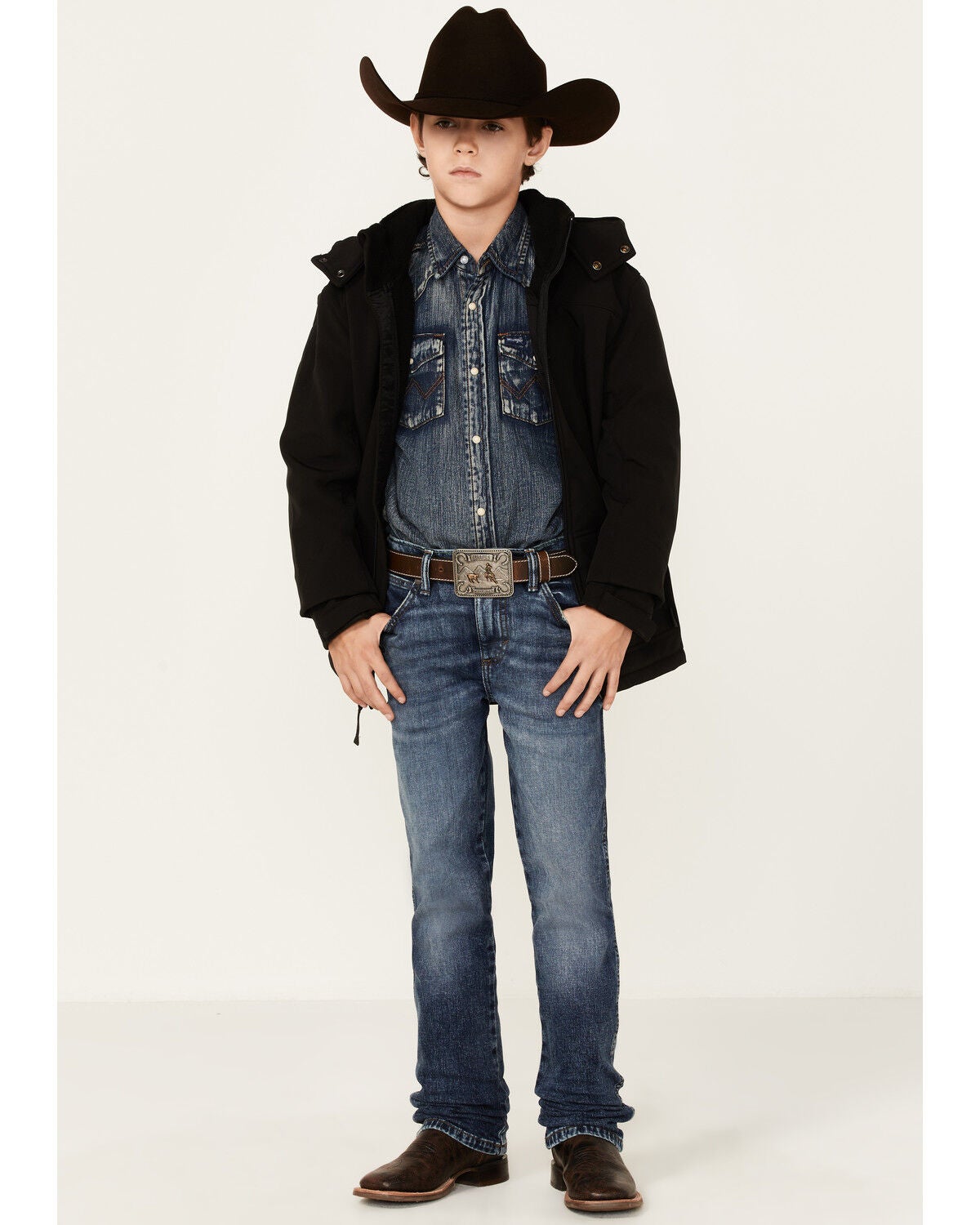 Image #4 - STS Ranchwear Boys' Black Youth Barrier Softshell Jacket , , hi-res