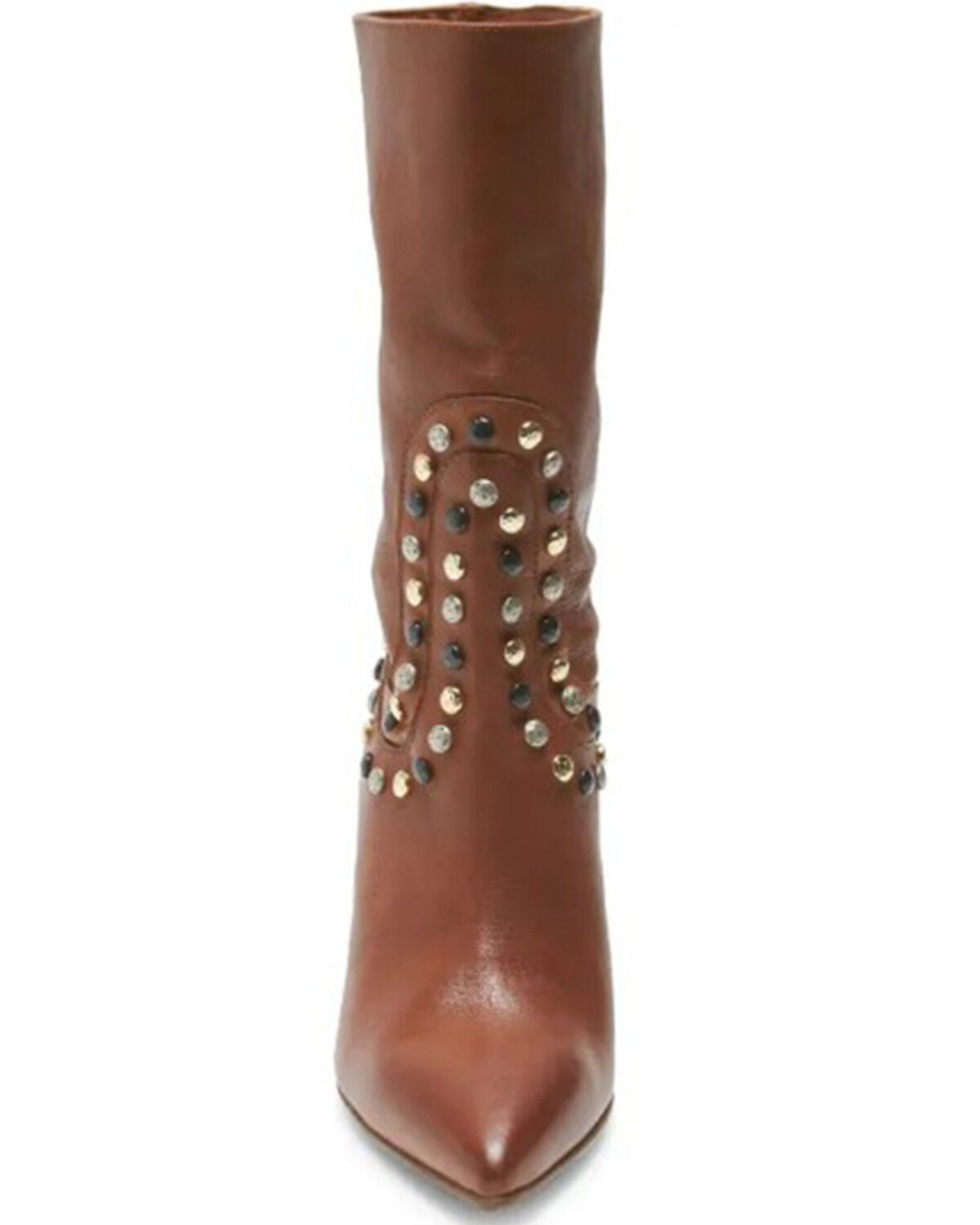 Image #3 - Free People Women's Dakota Heel Studded Leather Western Boots - Round Toe, Brown, hi-res