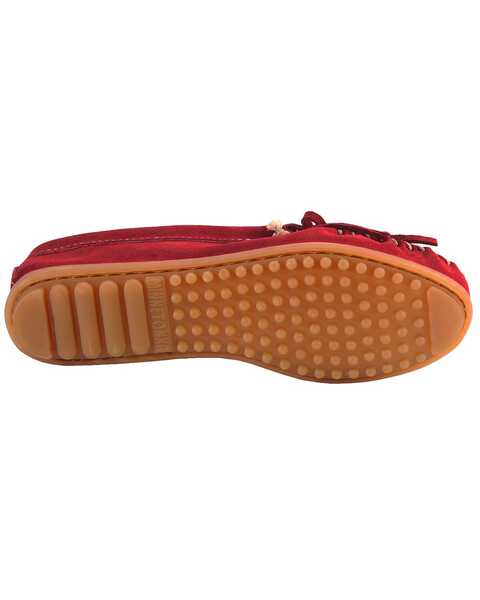 Image #2 - Women's Minnetonka Suede Kilty Moccasins, Red, hi-res