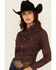 Image #2 - Wrangler Retro Women's Solid Long Sleeve Snap Western Shirt, Purple, hi-res