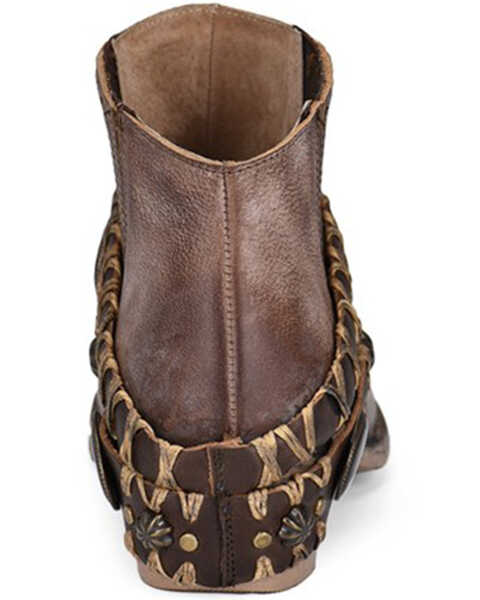 Image #4 - Corral Women's Harness Fashion Booties - Round Toe, Dark Brown, hi-res