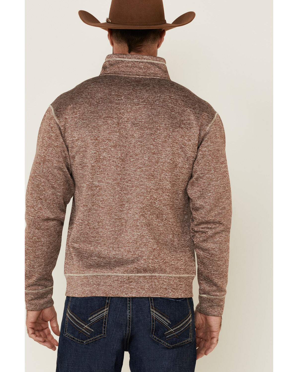 Image #4 - Cowboy Hardware Men's Brown Microfleece Zip-Up Jacket, , hi-res