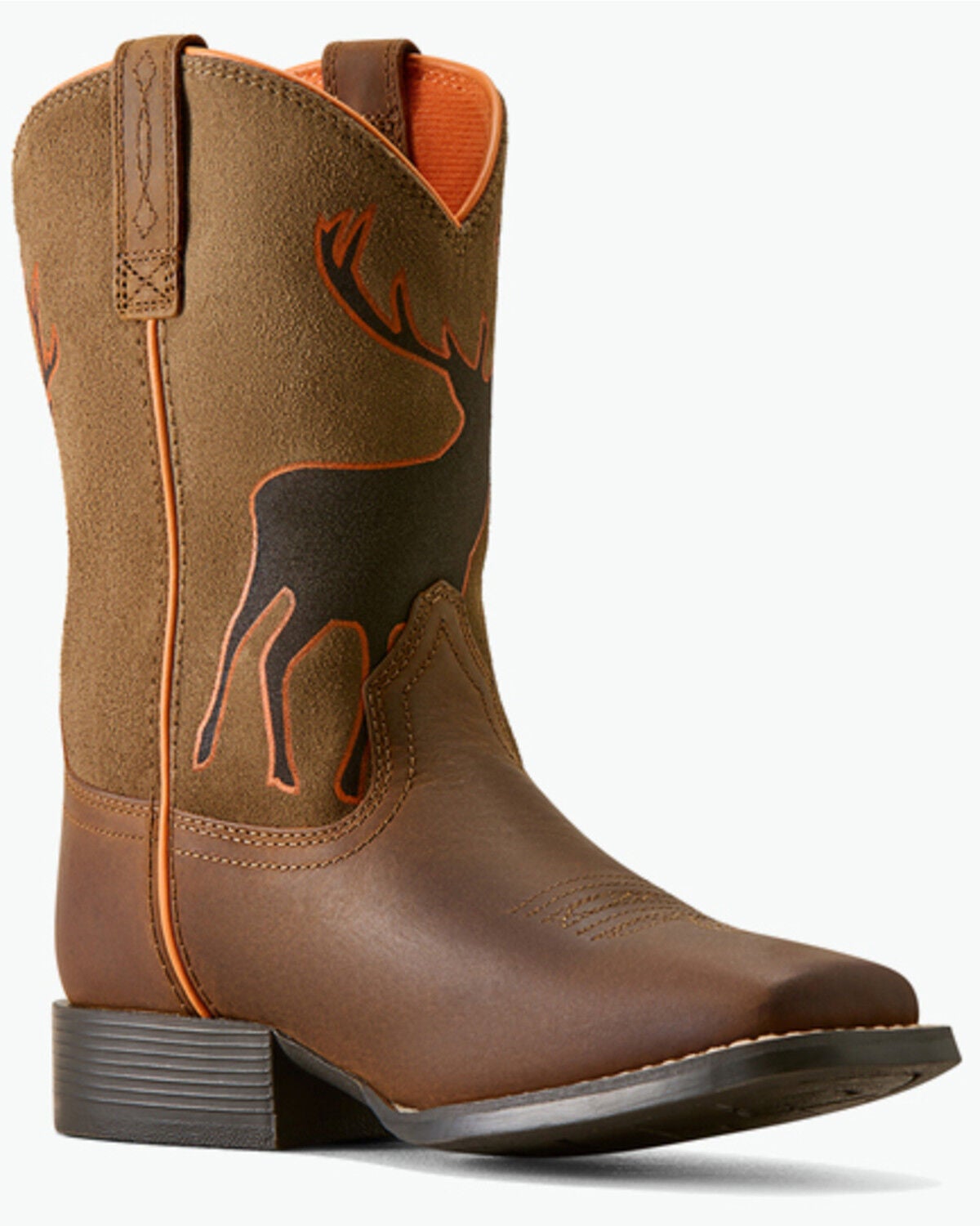 Image #1 - Ariat Boys' Trail Cam Performance Western Boots - Broad Square Toe, Brown, hi-res