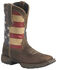 Image #1 - Durango Lady Rebel American Flag Western Performance Boots - Broad Square Toe, Brown, hi-res