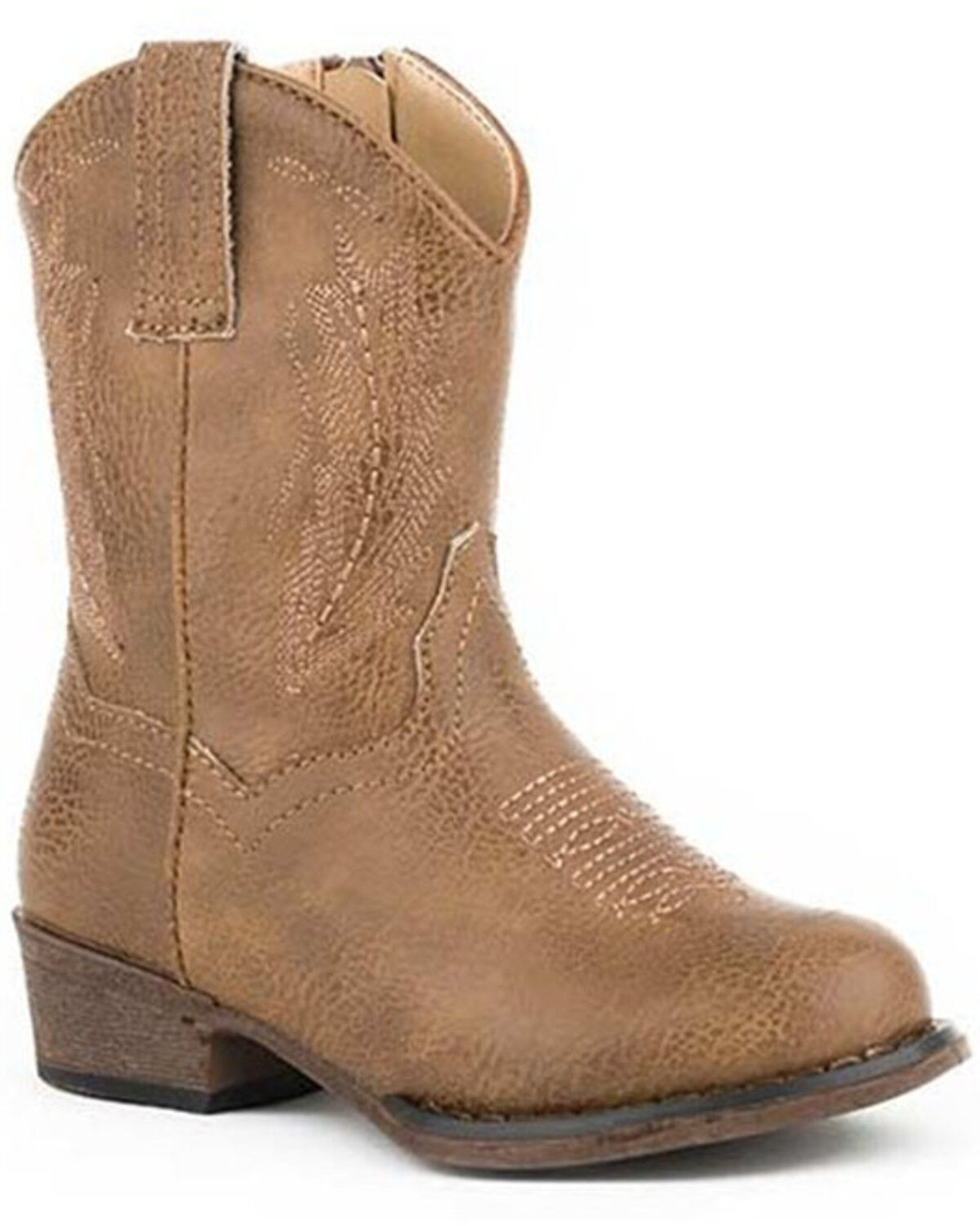 Image #1 - Roper Toddler Girls' Taylor Western Boots - Round Toe, Tan, hi-res