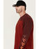 Image #2 - Hawx Men's FR Color Block Long Sleeve Graphic Work T-Shirt, Red, hi-res