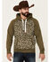 Wanakome Men's Moss Abbot Line Printed Pullover Hooded Sweatshirt , Moss Green, hi-res