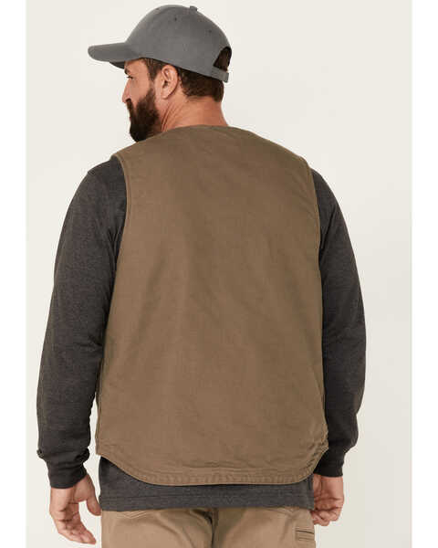Image #4 - Carhartt Men's Dark Brown Washed Duck Sherpa Lined Vest, Brown, hi-res