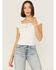 Image #1 - Shyanne Women's Pointelle Square Neck Top, White, hi-res