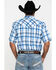 Image #2 - Resistol Men's Blue Vallecito Large Plaid Short Sleeve Western Shirt, Blue, hi-res