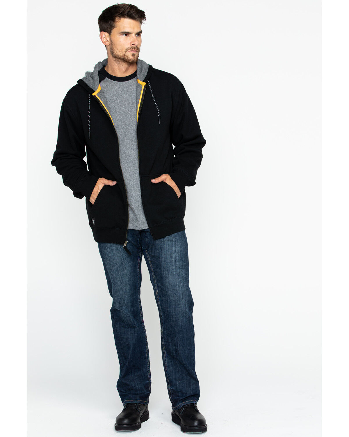 Image #5 - Hawx Men's Zip-Front Thermal Lined Hooded Jacket - Tall, Black, hi-res