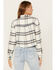 Image #4 - Cleo + Wolf Women's Cropped Plaid Print Flannel Shirt, Cream, hi-res
