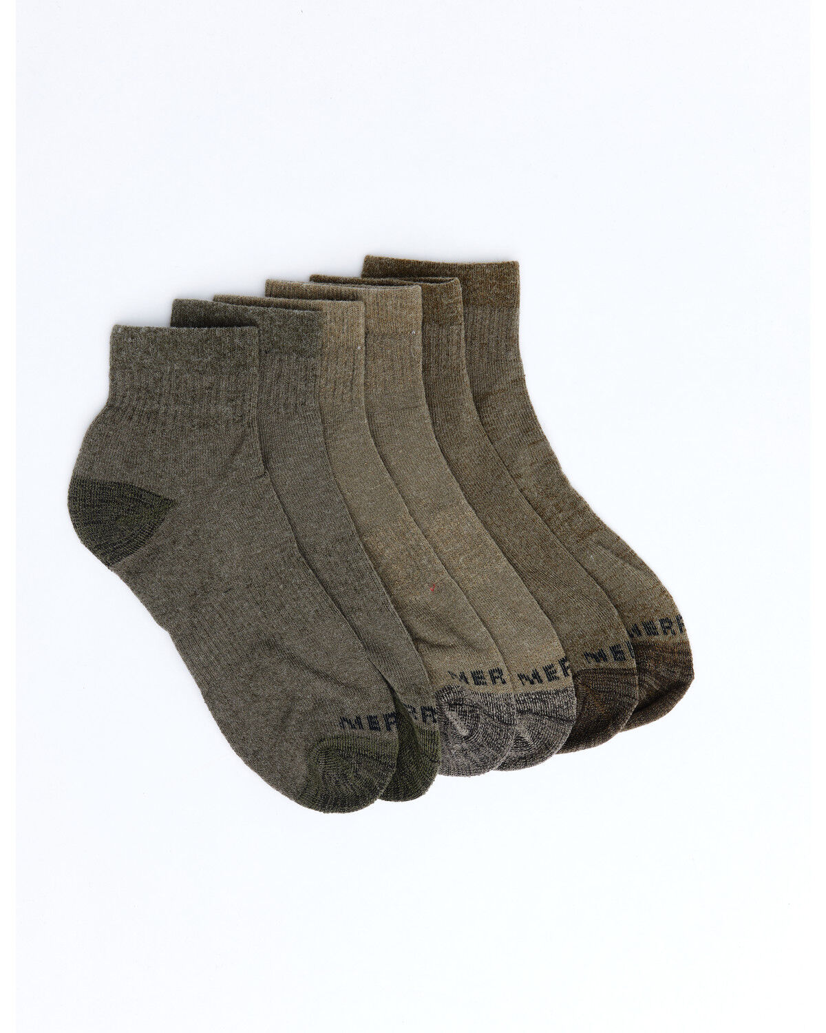 Image #1 - Merrell Men's Basic Socks - 3 Pack, Brown, hi-res