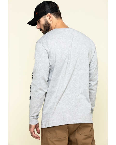 Image #3 - Carhartt Men's Loose Fit Heavyweight Long Sleeve Logo Graphic Work T-Shirt, Hthr Grey, hi-res