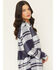Image #2 - Idyllwind Women's Shadowood Plaid Print Long Sleeve Snap Flannel Shirt, Indigo, hi-res