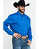 Cody James Core Men's Solid Performance Twill Long Sleeve Western Shirt , Blue, hi-res