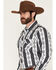 Image #2 - Rock & Roll Denim Men's Southwestern Print Long Sleeve Snap Stretch Western Shirt, Black, hi-res