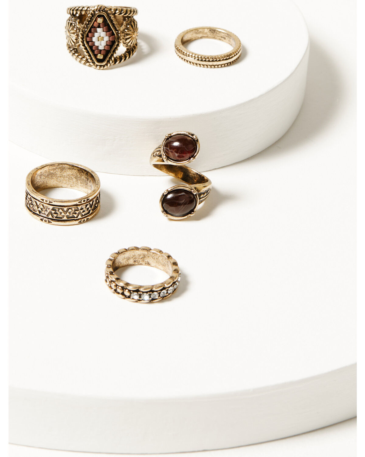 Image #1 - Shyanne Women's Summer Moon Antique Gemstone Ring Set, Gold, hi-res