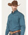Image #2 - Cinch Men's Geo Print Long Sleeve Button-Down Western Shirt, Blue, hi-res
