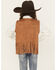 Image #4 - Fornia Girls' Faux Suede Whipstitch Fringe Vest, Camel, hi-res