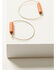 Image #1 - Ink + Alloy Women's Beaded Ceramic Half Moon Hoop Earrings, Orange, hi-res