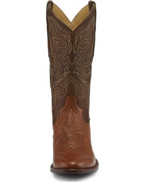 Image #3 - Tony Lama Men's Patron Saddle Exotic Smooth Western Boots - Round Toe, Cognac, hi-res