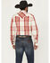 Image #4 - Kimes Ranch Men's Double R Plaid Print Long Sleeve Snap Western Shirt, Red, hi-res